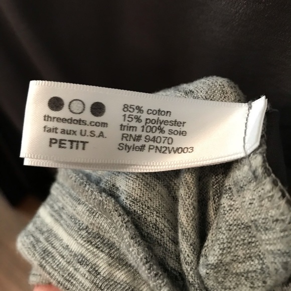 Three Dots, Small, long sleeve blouse in grey - Picture 4 of 4